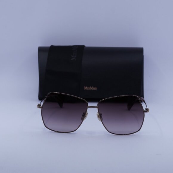 MaxMara MM0035-H 38T Geometric Sunglasses - Bronze/Bordeaux - Picture 4 of 11